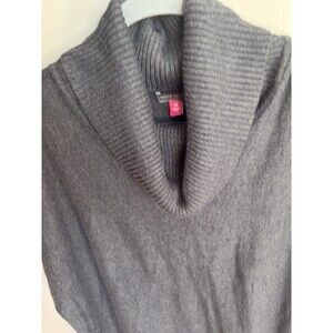 Vince Camuto Womens 2XL Grey Cowl Neck Short Sleeve Tunic Sweater  Cotton Blend